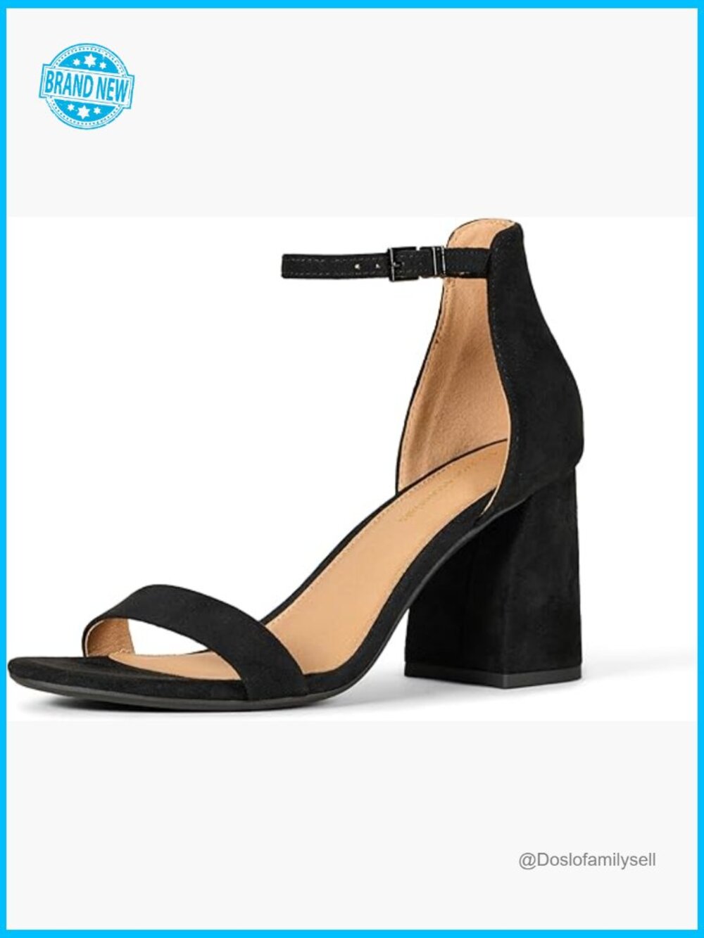 Women's Block Heel Sandals Padded Insole Memory Foam Ankle Strap Chunky Heel